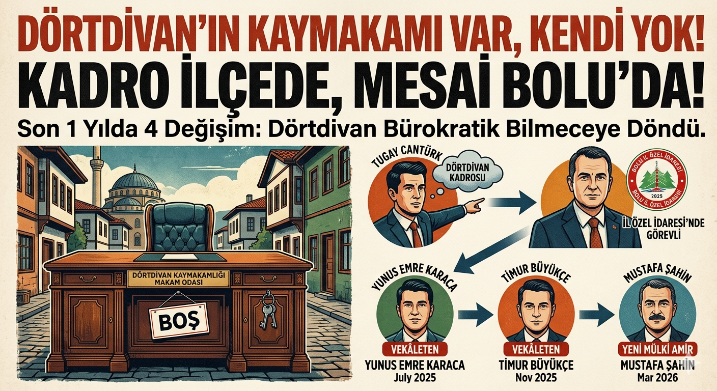 Dörtdivan’ın Kaymakamı Var, Kendi Yok: Kadro İlçede, Hizmet Bolu’da!