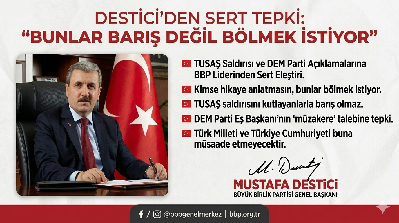 Destici’den Sert Tepki: “Bunlar Barış Değil Bölmek İstiyor”