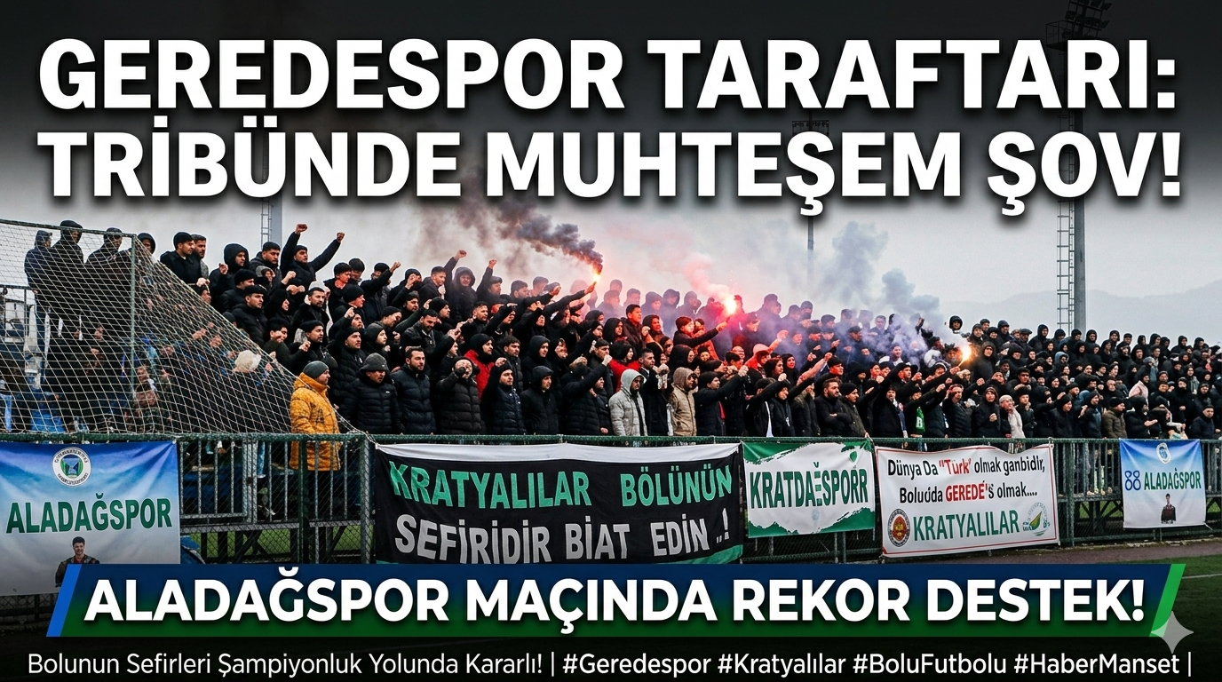 Geredespor Taraftarı Tribünde Şov Yaptı: Aladağspor Maçında Muazzam Destek!