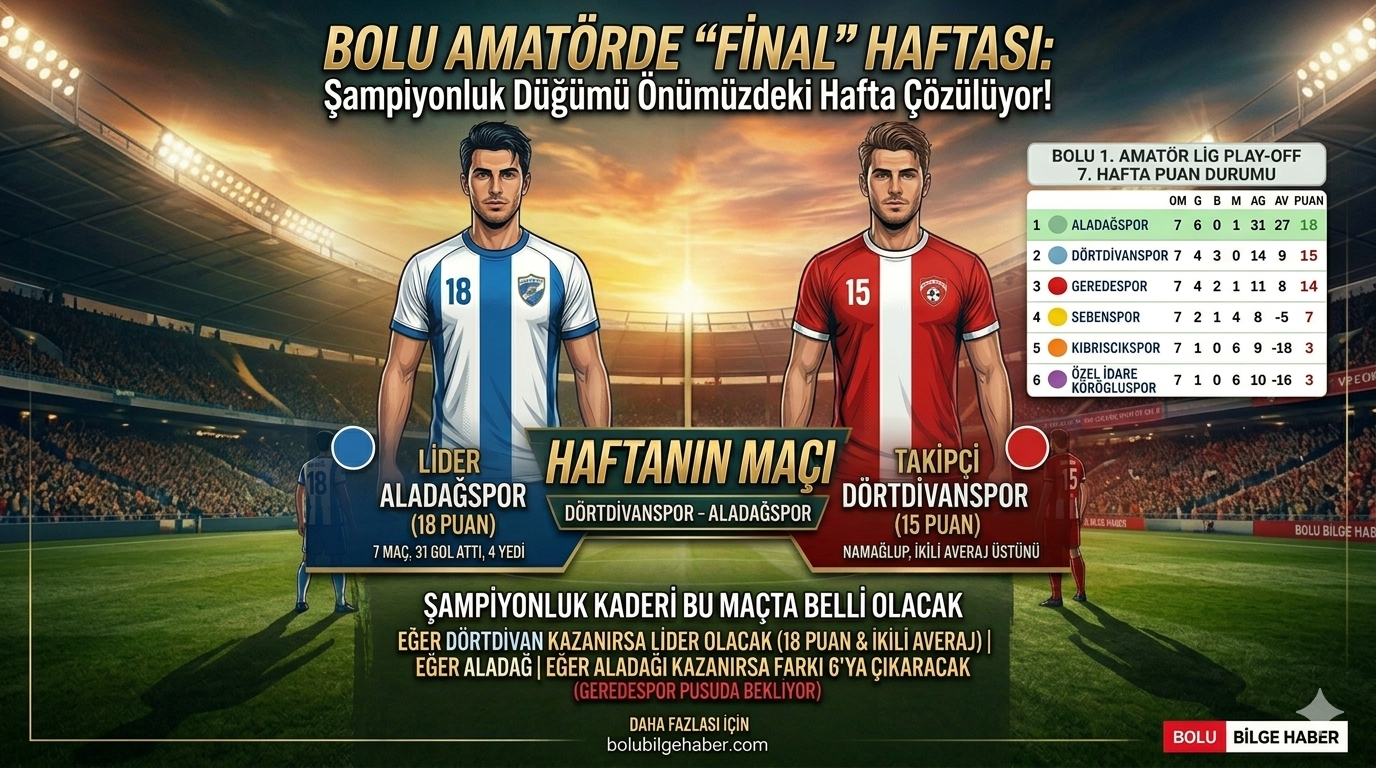 BOLU AMATÖRDE "FİNAL" HAFTASI: Şampiyonluk Düğümü Önümüzdeki Hafta Çözülüyor!!