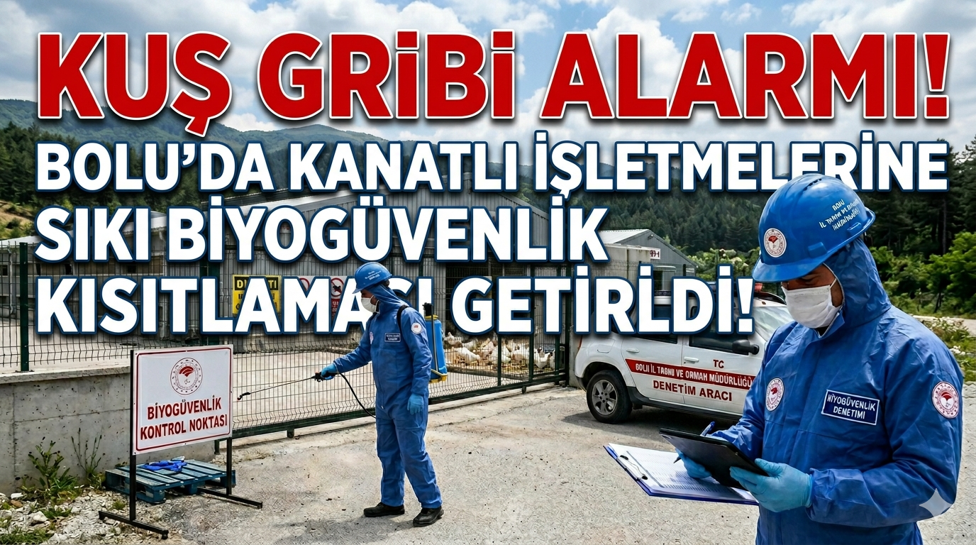 BOLU’DA KUŞ GRİBİ ALARMI KANATLI İŞLETMELERİNE SIKI BİYOGÜVENLİK KISITLAMASI GETİRİLDİ