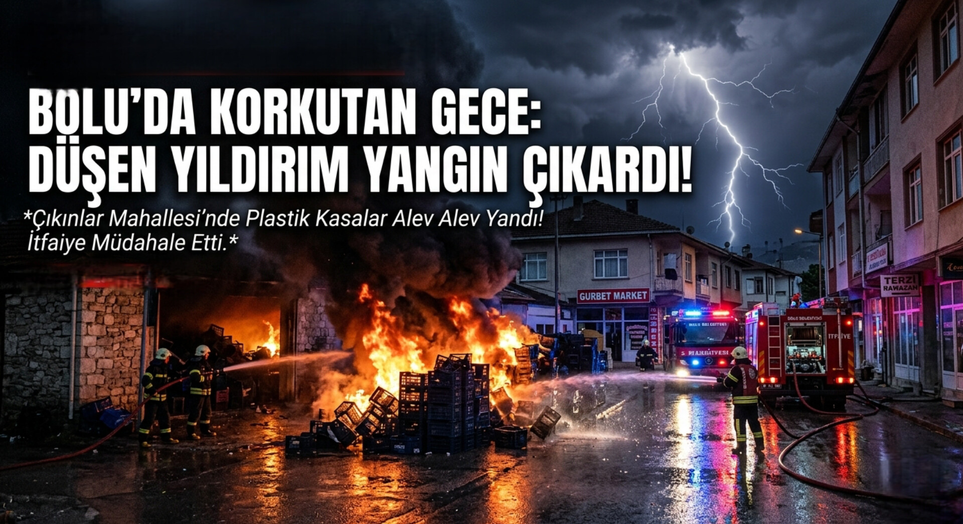 BOLU’DA KORKUTAN GECE: DÜŞEN YILDIRIM YANGIN ÇIKARDI!