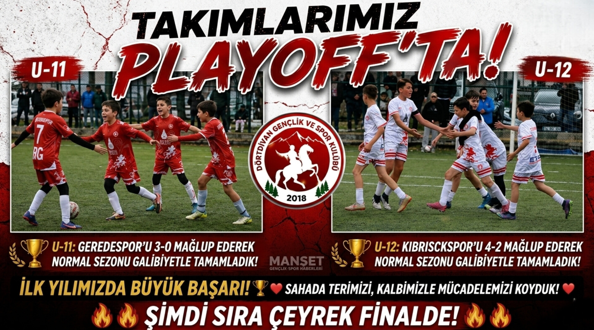 DÖRTDİVAN GENÇLİK’TEN ÇİFTE ZAFER: PLAY-OFF’TAYIZ!