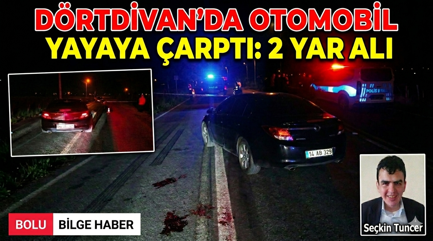 DÖRTDİVAN’DA OTOMOBİL YAYAYA ÇARPTI: 2 YARALI