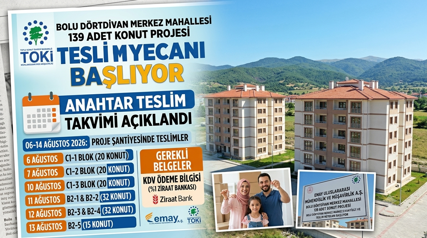 Dörtdivan TOKİ Konutlarında Anahtar Teslim Heyecanı: Tarihler Belli Oldu!
