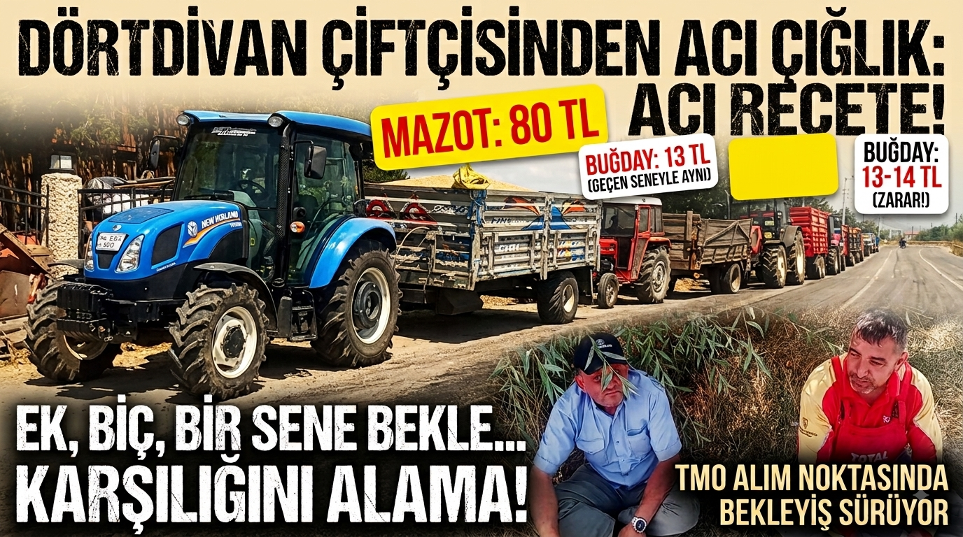 DÖRTDİVAN’DA ÇİFTÇİ ACI REÇETEYLE KARŞI KARŞIYA: “EK, BİÇ, BİR SENE BEKLE, KARŞILIĞINI ALAMA!”