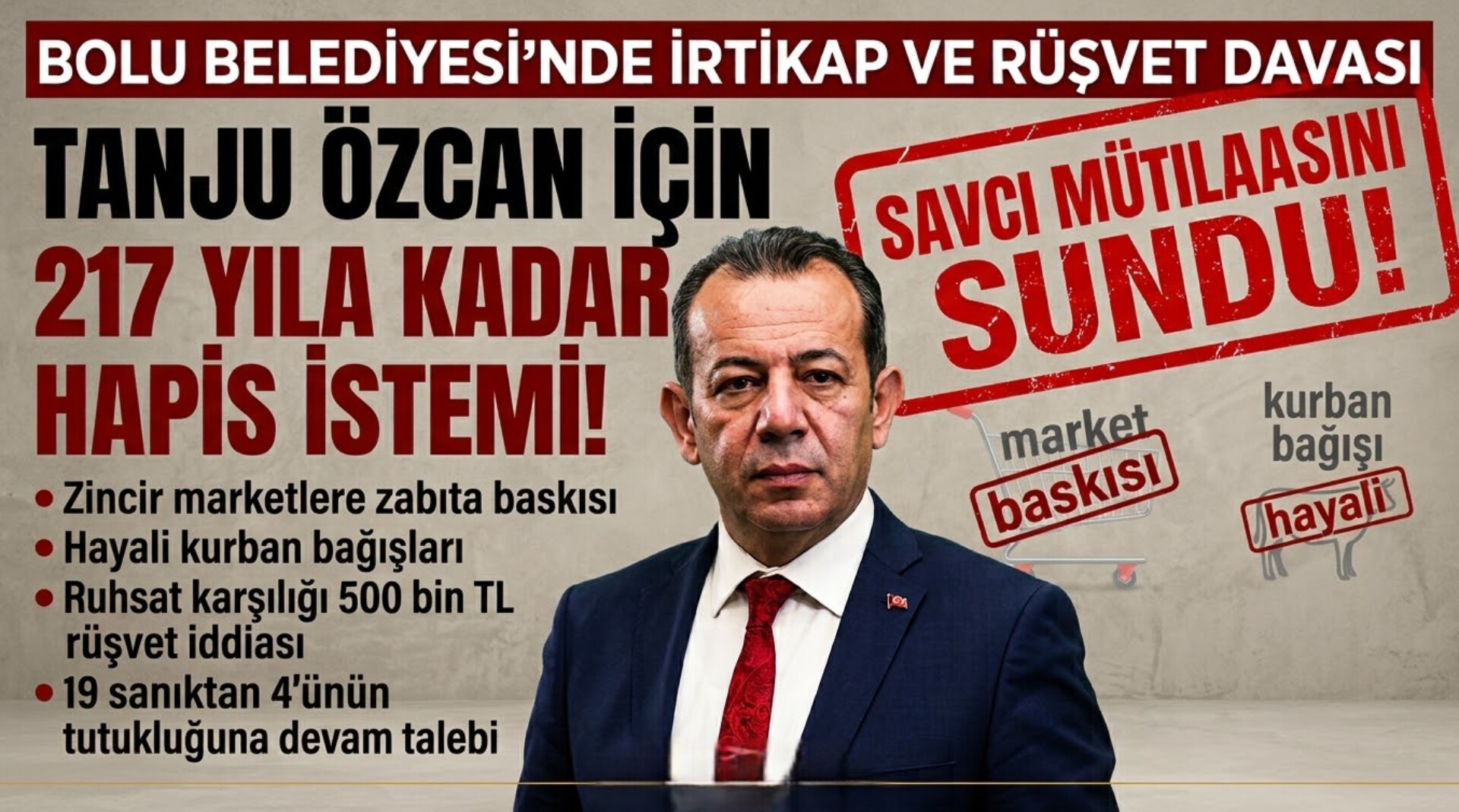 Bolu Belediyesi Davasında Mütalaa Açıklandı: Tanju Özcan İçin 217 Yıla Kadar Hapis Talebi
