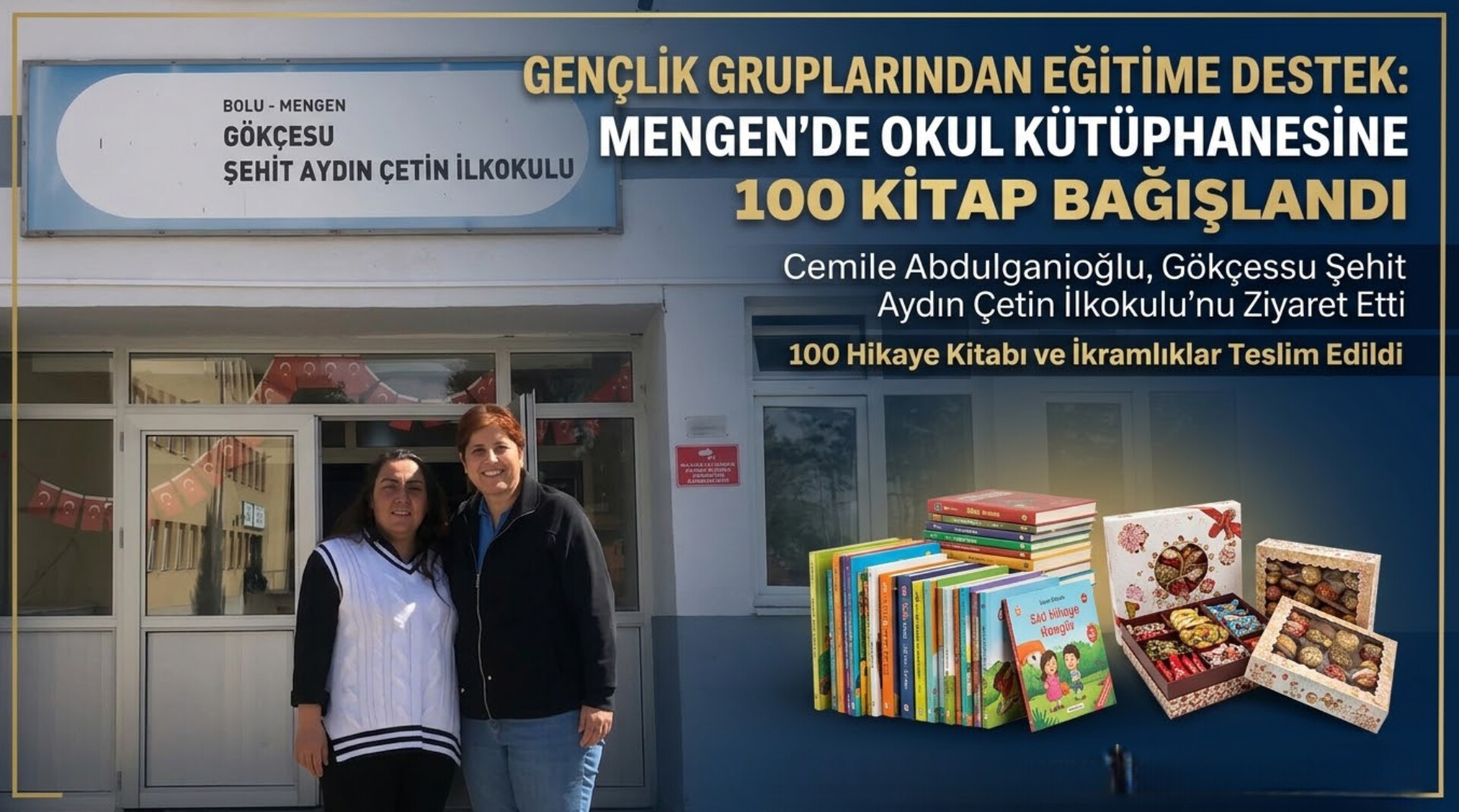 Gençlik Gruplarından Eğitime Destek: Mengen'de Okul Kütüphanesine 100 Kitap Bağışlandı