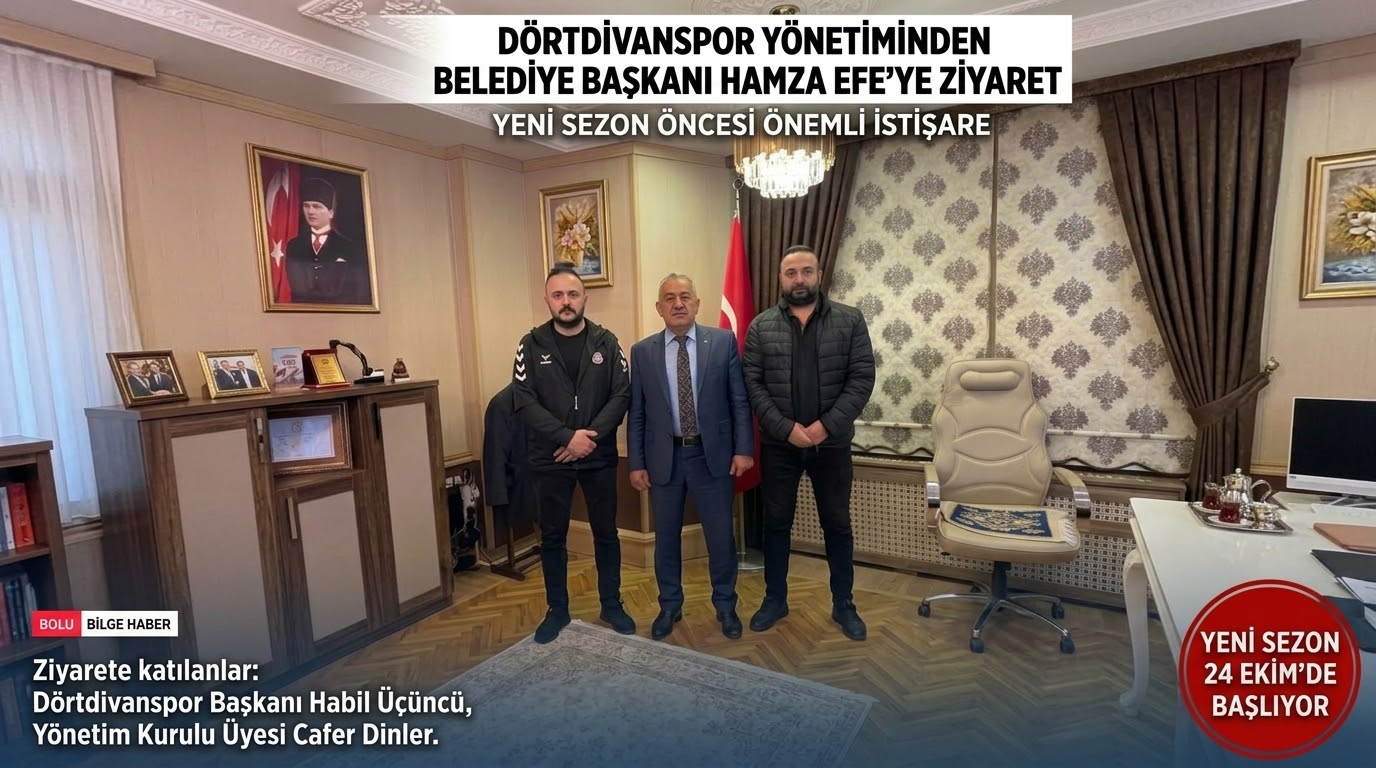 Dörtdivanspor Yönetiminden Belediye Başkanı Hamza Efe’ye Ziyaret