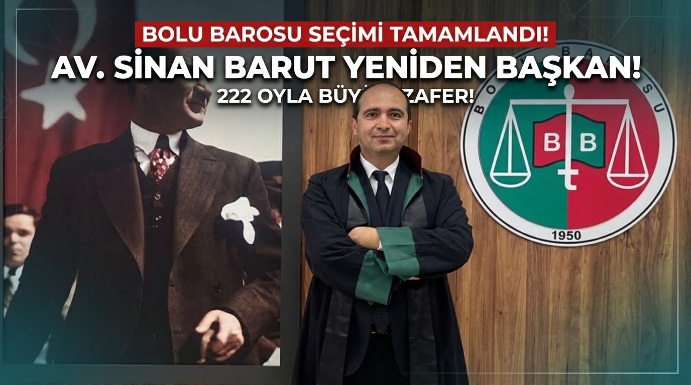 Bolu Barosu’nda Seçim Sonuçlandı: Av. Sinan Barut Yeniden Başkanlık Koltuğunda
