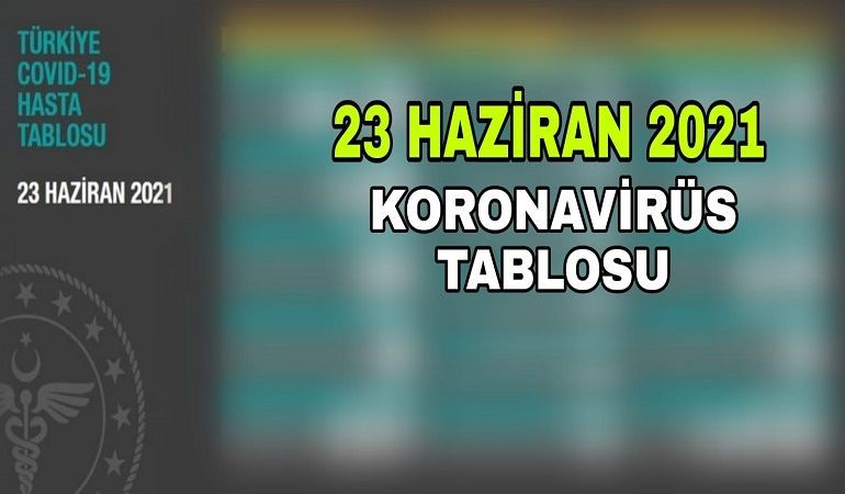 23 Haziran koronavirüs tablosu açıklandı!