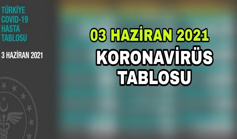 3 Haziran koronavirüs tablosu açıklandı!