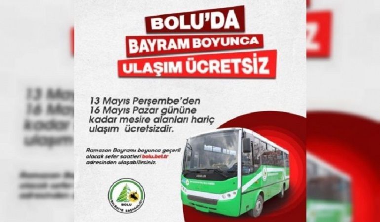 Bayramda ulaşım ücretsiz!