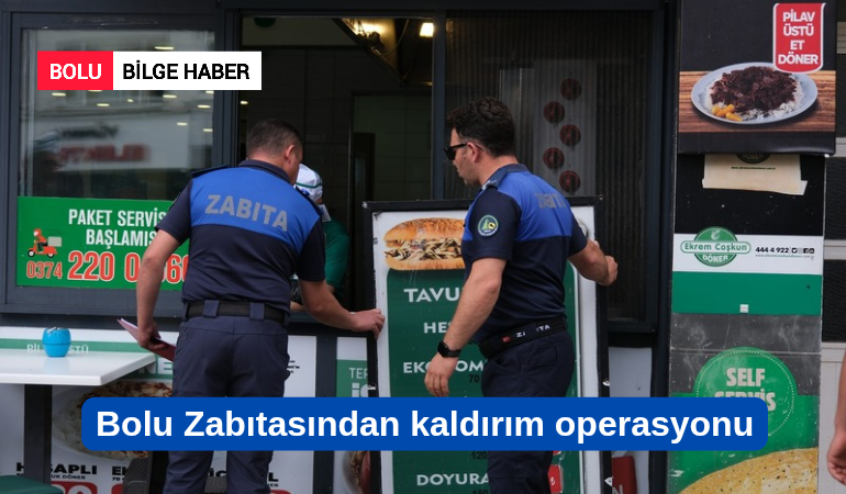 Bolu zabıtasından kaldırım operasyonu