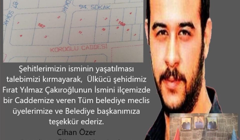 Dörtdivan'da bir caddeye Fırat Yılmaz Çakıroğlu ismi verildi