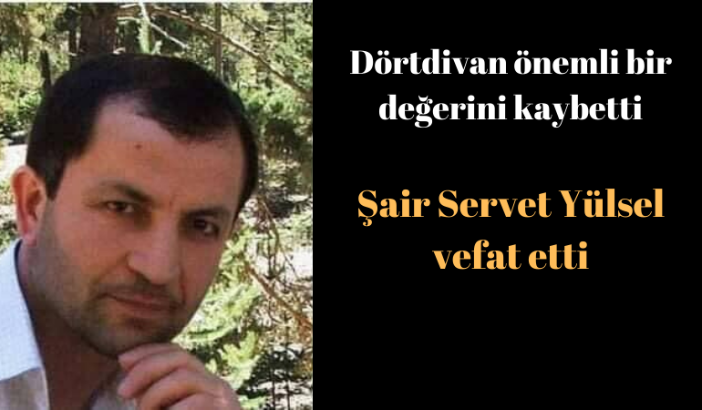 Dörtdivan önemli bir değerini kaybetti; Şair Servet Yüksel vefat etti