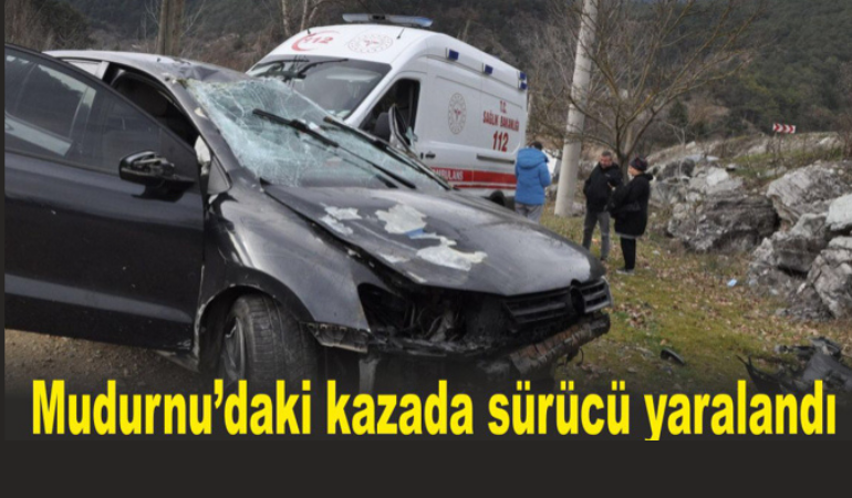 Mudurnu’daki kazada sürücü yaralandı