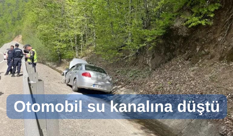 Otomobil su kanalına düştü