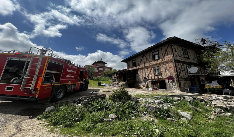 Sorkun Köyü'ndeki yangın büyümeden söndürüldü